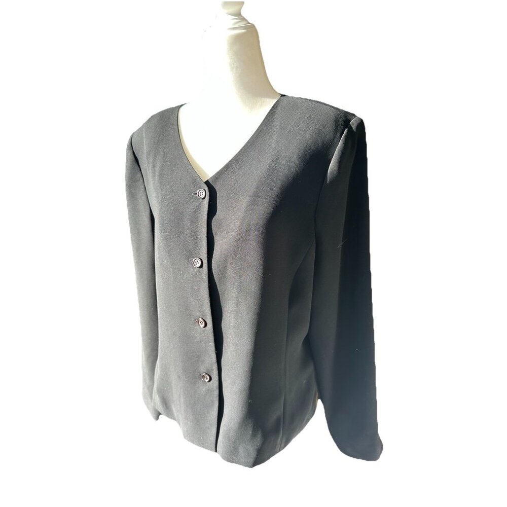 Finity Studio Women's Size 14 Lightweight Black Blazer